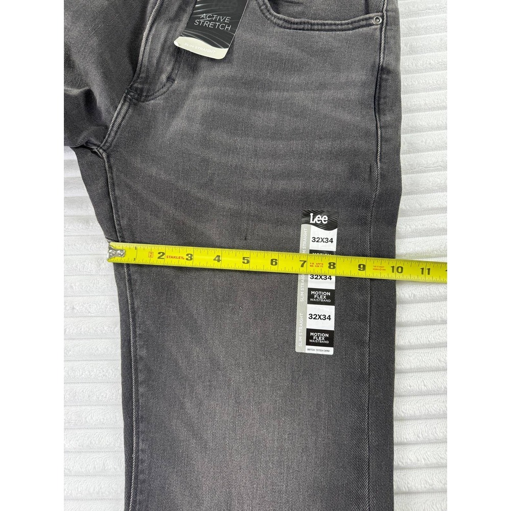 Lee Mens Slim Straight Active Stretch Jeans Gray 32x34 102161543 - Picture 10 of 14